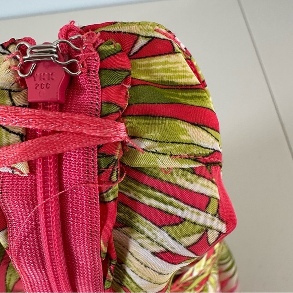 Cache Vibrant Floral One-Shoulder Blouse Birds Butterfly Medium Satin - Picture 12 of 13